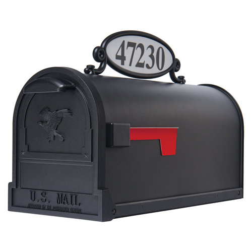 Gibraltar Mailboxes Reflective, Plastic, Address Number Plaque, Black